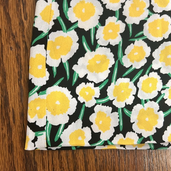 DIANE VON FURSTENBERG Mini Floral Yellow Chiffon Shift 70’s Dress NWT Sz 12 / L - Picture 7 of 16